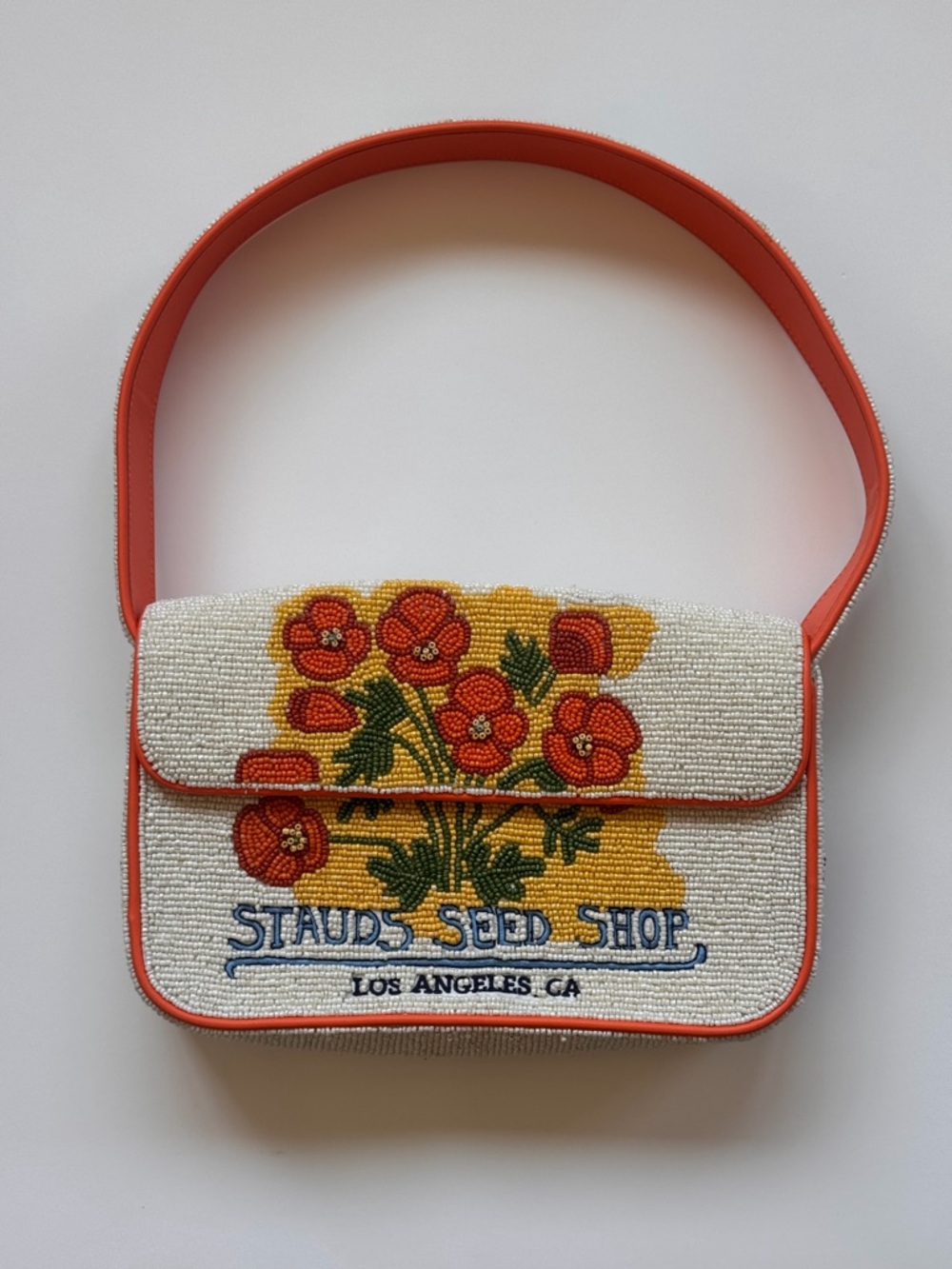 Staud California Poppy Beaded Bag